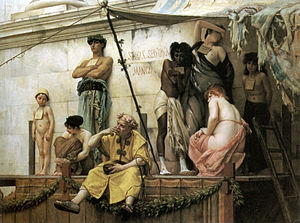 Gustave Boulanger's painting The Slave Market. Gustave Boulanger's painting The Slave Market.